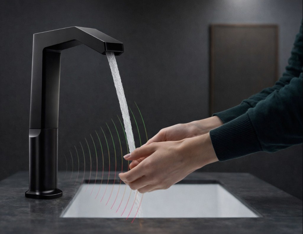 Modern faucet with touchless sensor action