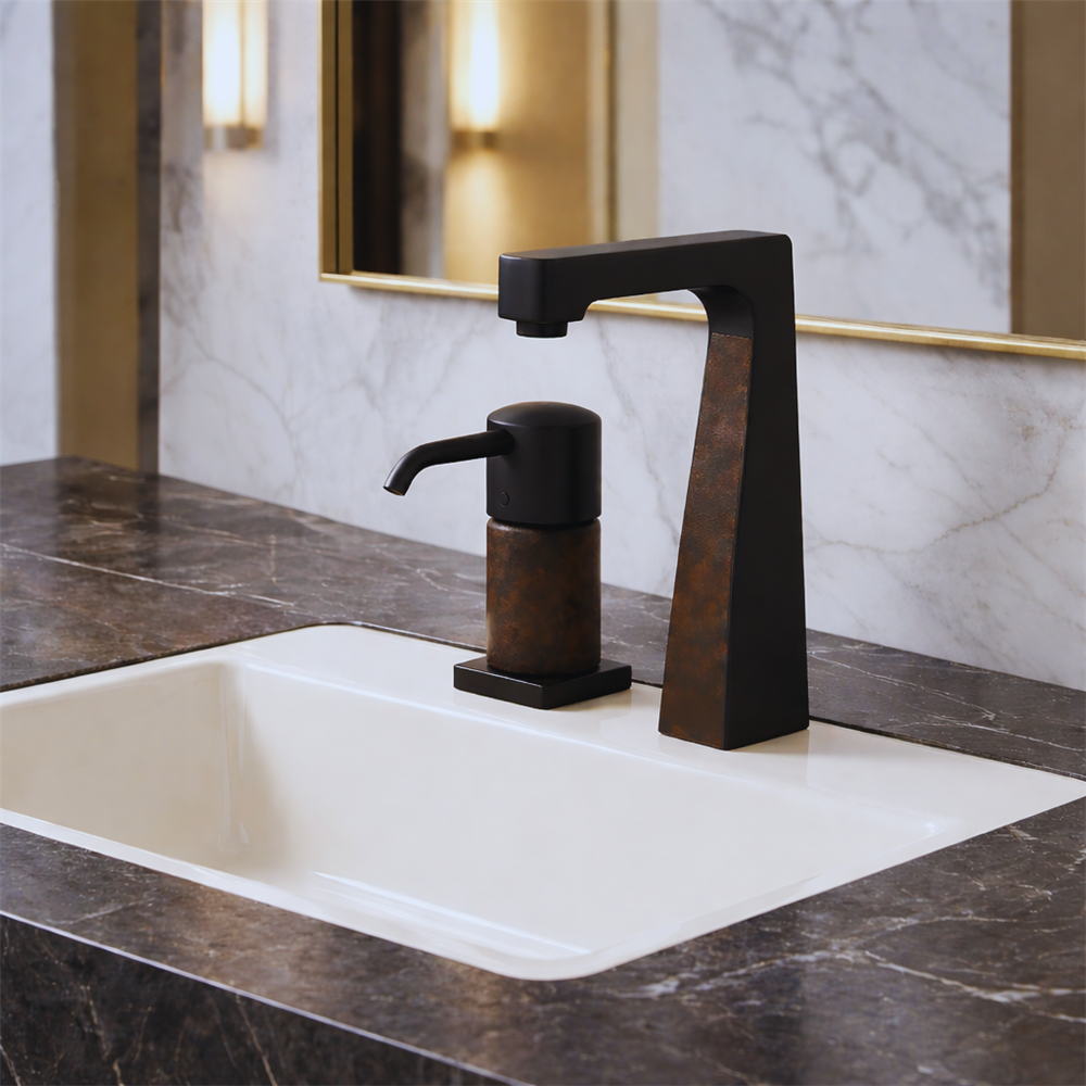 Architect or specifier reviewing faucet documentation and BIM files for civic project planning