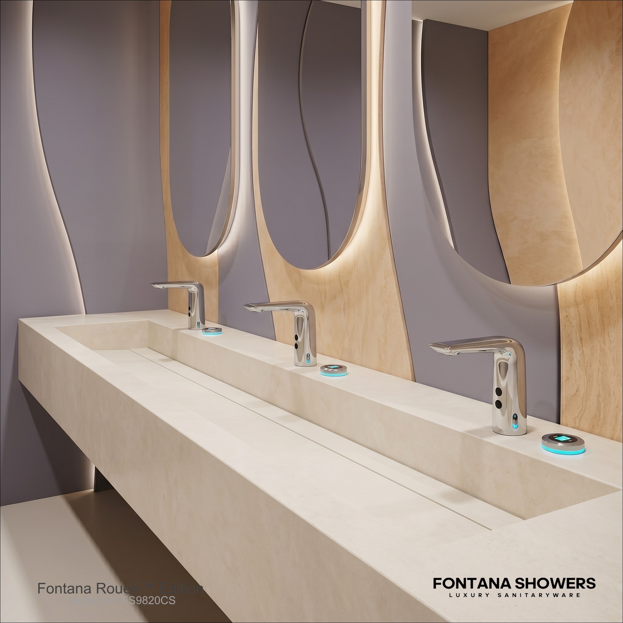 Luxury smart faucet and modern sink