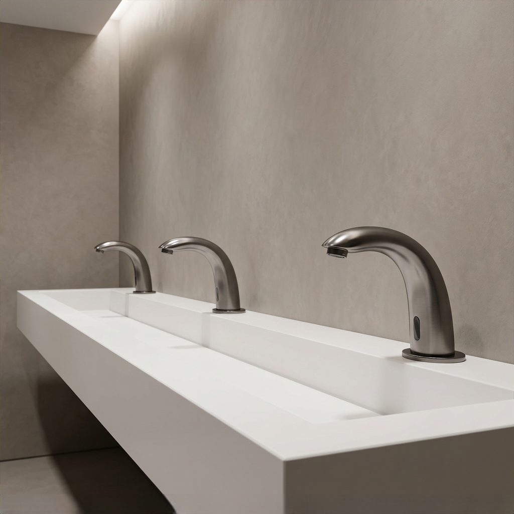 Commercial restroom fixture with premium finish