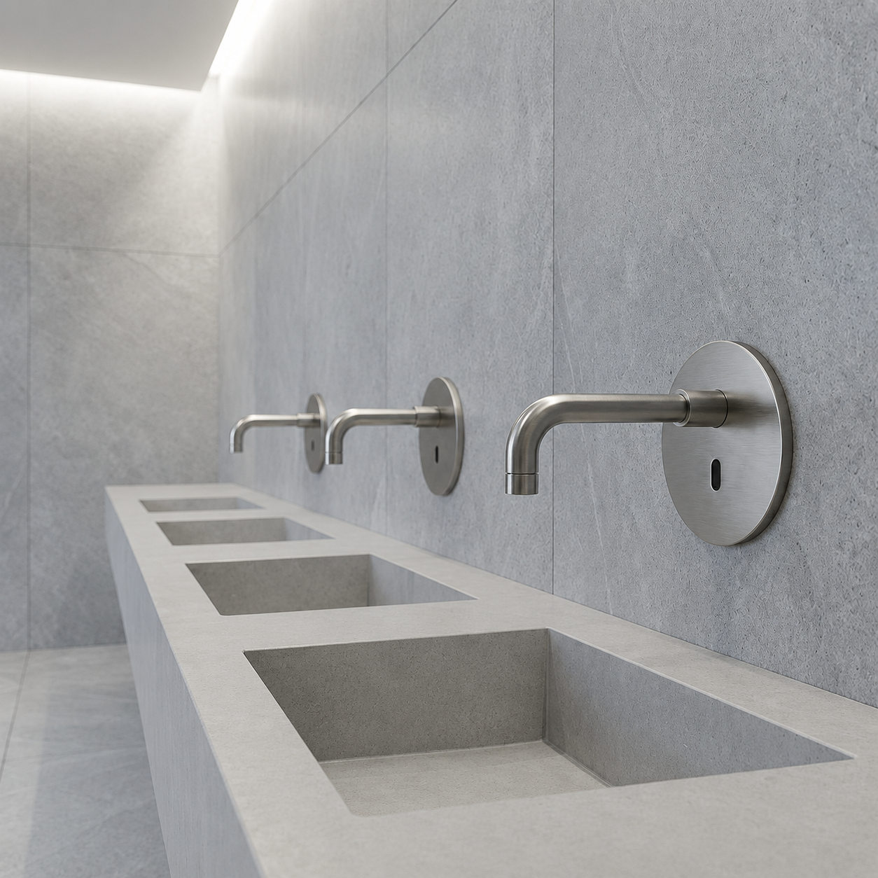 Proposed Fontana airline fleet touchless faucet over compact aircraft basin